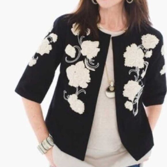 Chico's Artisan Embroidered Jacket - Picture 1 of 10